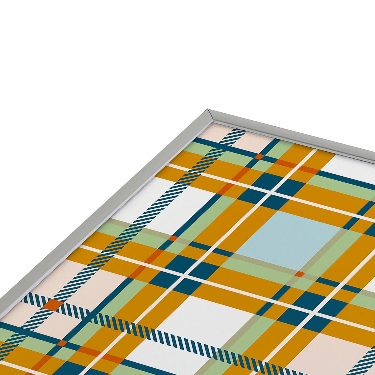 Marta Barragan Camarasa Warm Plaid Fusion Square Metal Framed Art Print