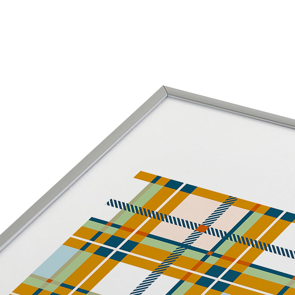 Marta Barragan Camarasa Warm Plaid Fusion Metal Framed Art Print