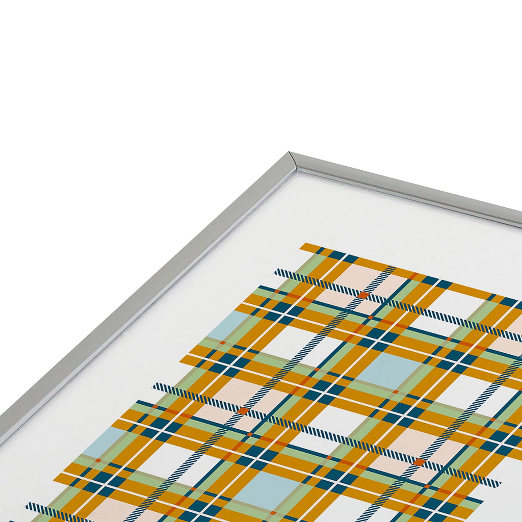 Marta Barragan Camarasa Warm Plaid Fusion Metal Framed Art Print
