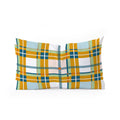 Marta Barragan Camarasa Warm Plaid Fusion Oblong Throw Pillow