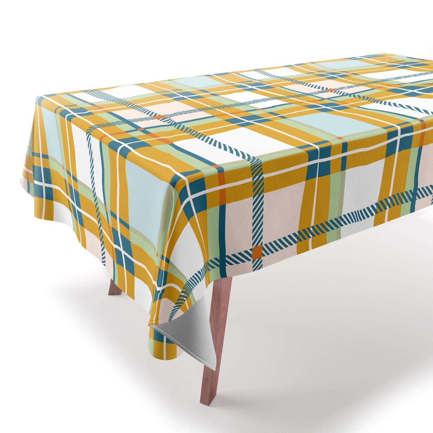 Marta Barragan Camarasa Warm Plaid Fusion Tablecloth