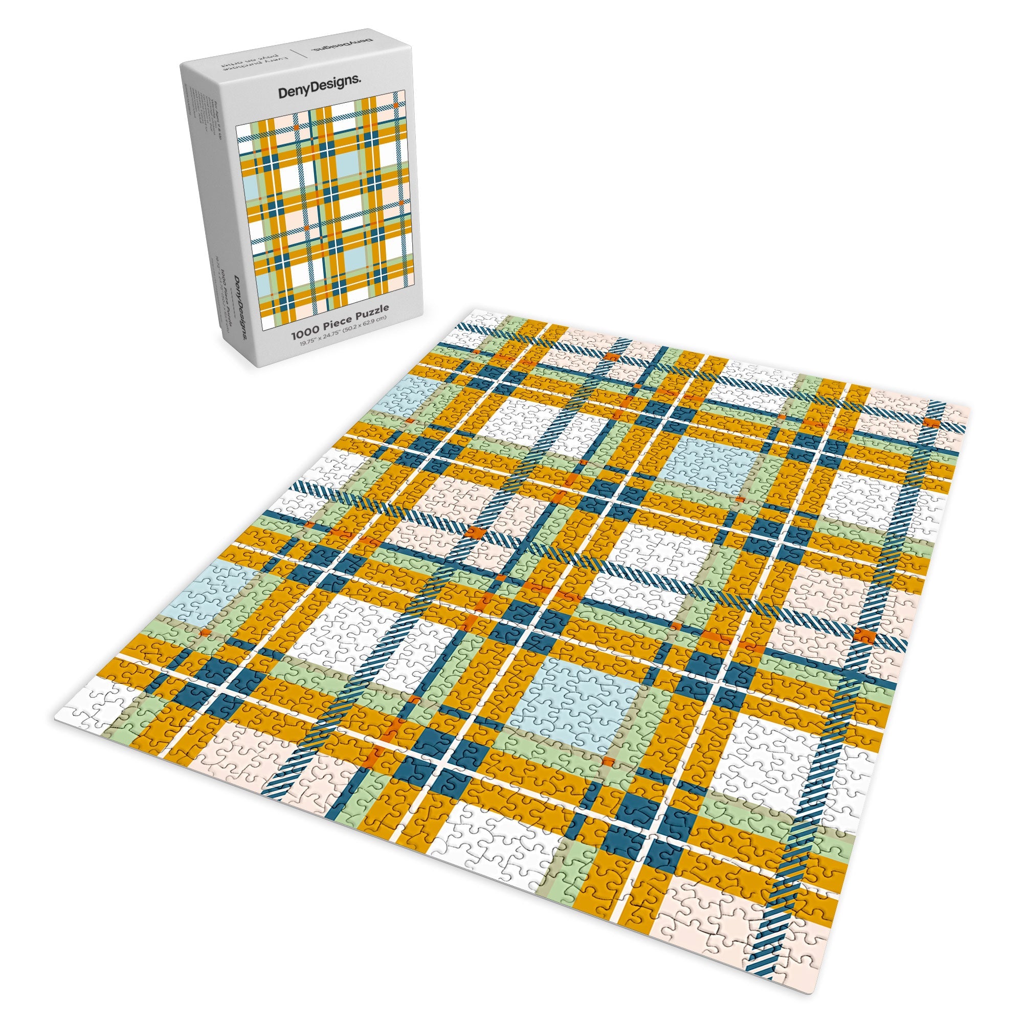 Marta Barragan Camarasa Warm Plaid Fusion Puzzle