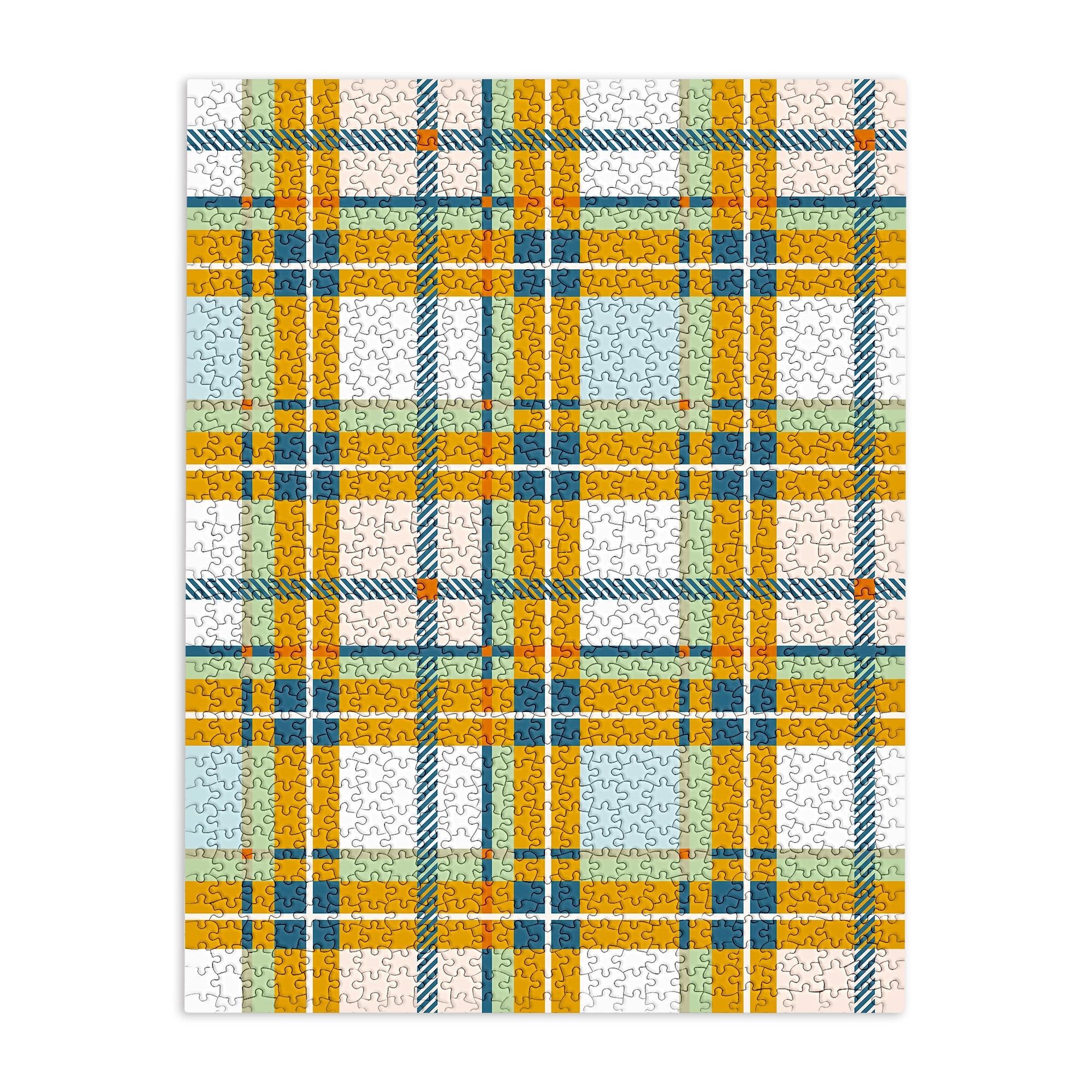Marta Barragan Camarasa Warm Plaid Fusion Puzzle