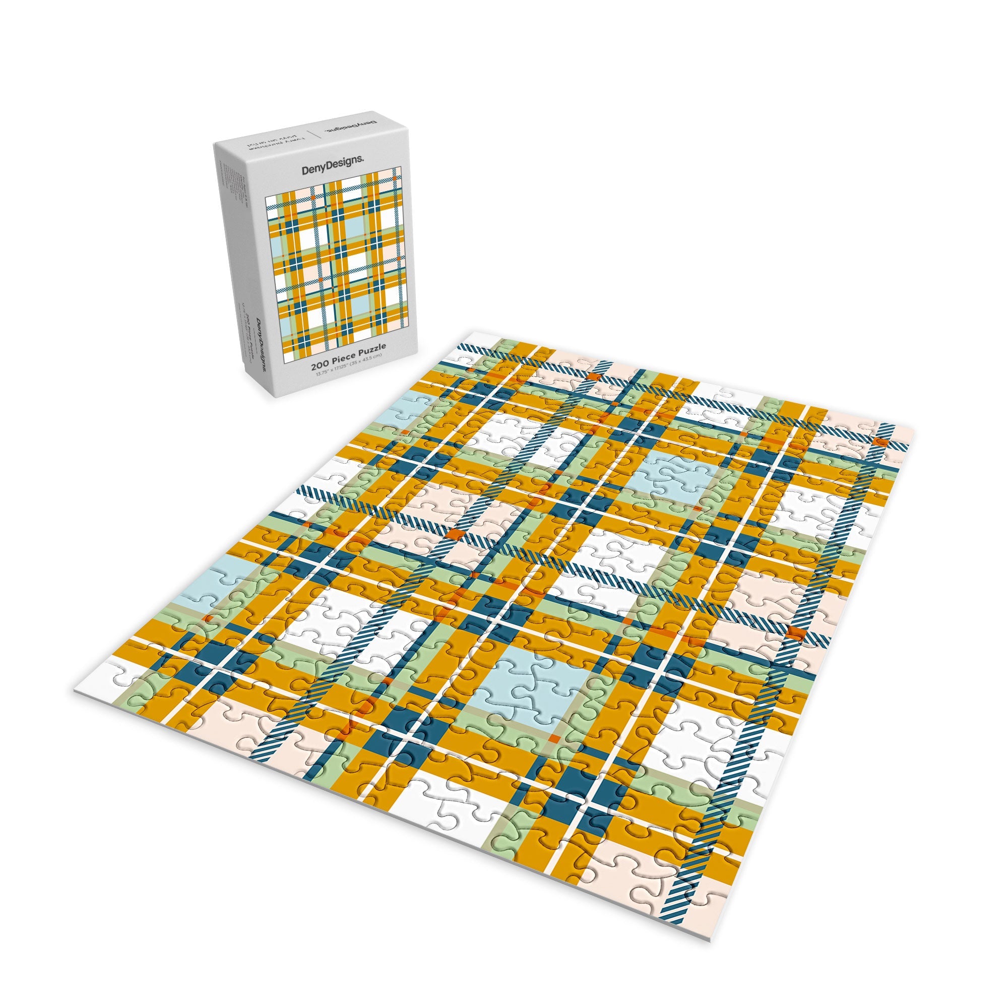 Marta Barragan Camarasa Warm Plaid Fusion Puzzle