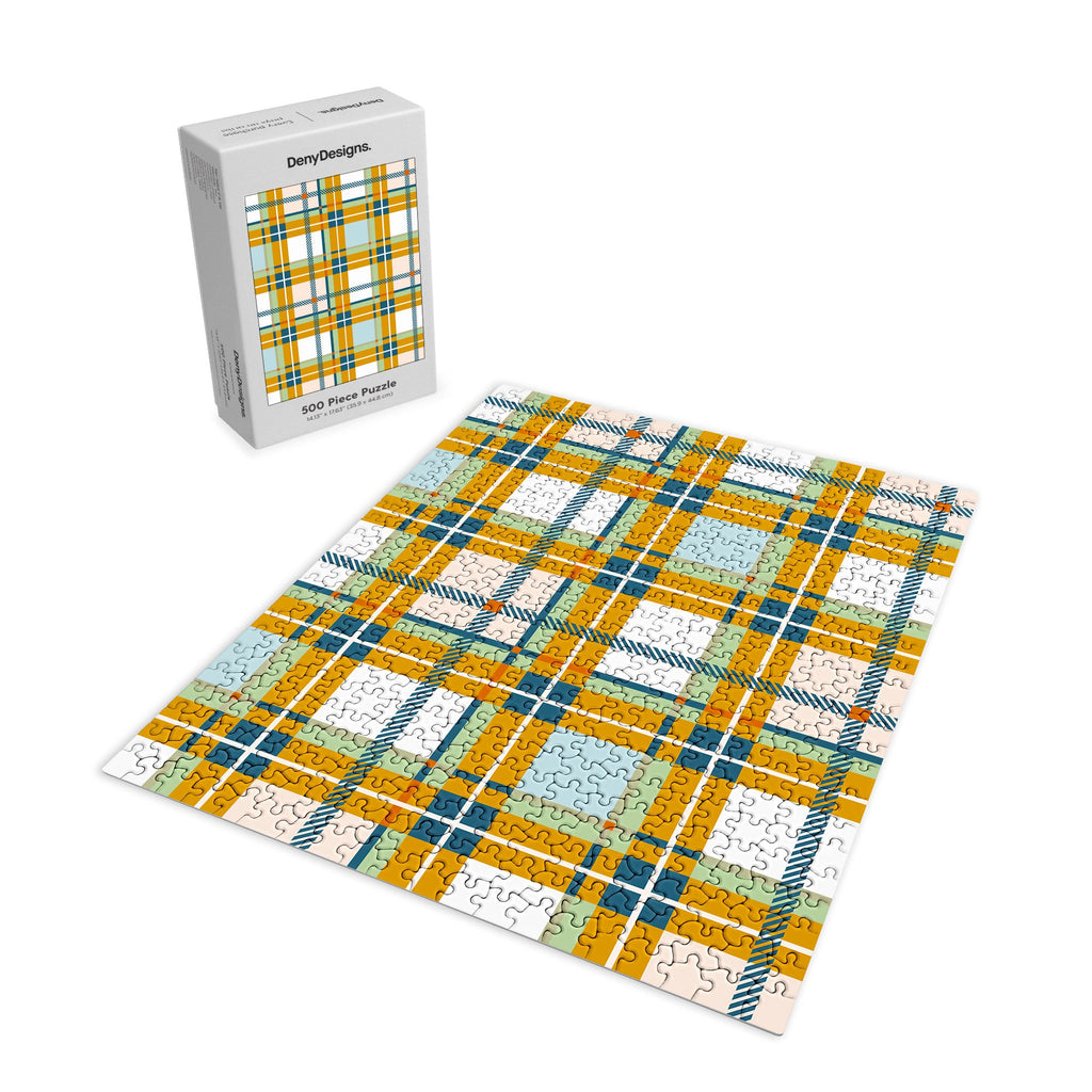 Marta Barragan Camarasa Warm Plaid Fusion Puzzle