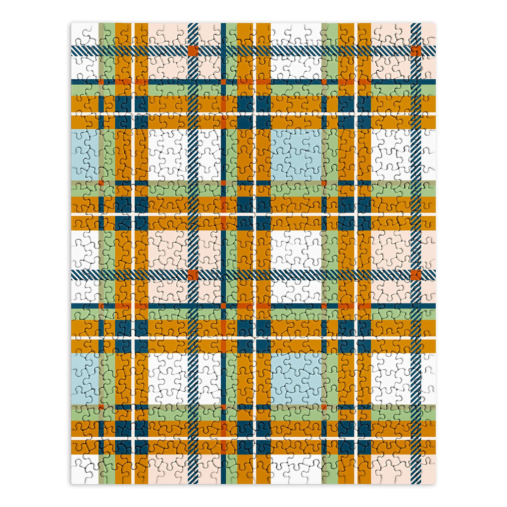 Marta Barragan Camarasa Warm Plaid Fusion Puzzle