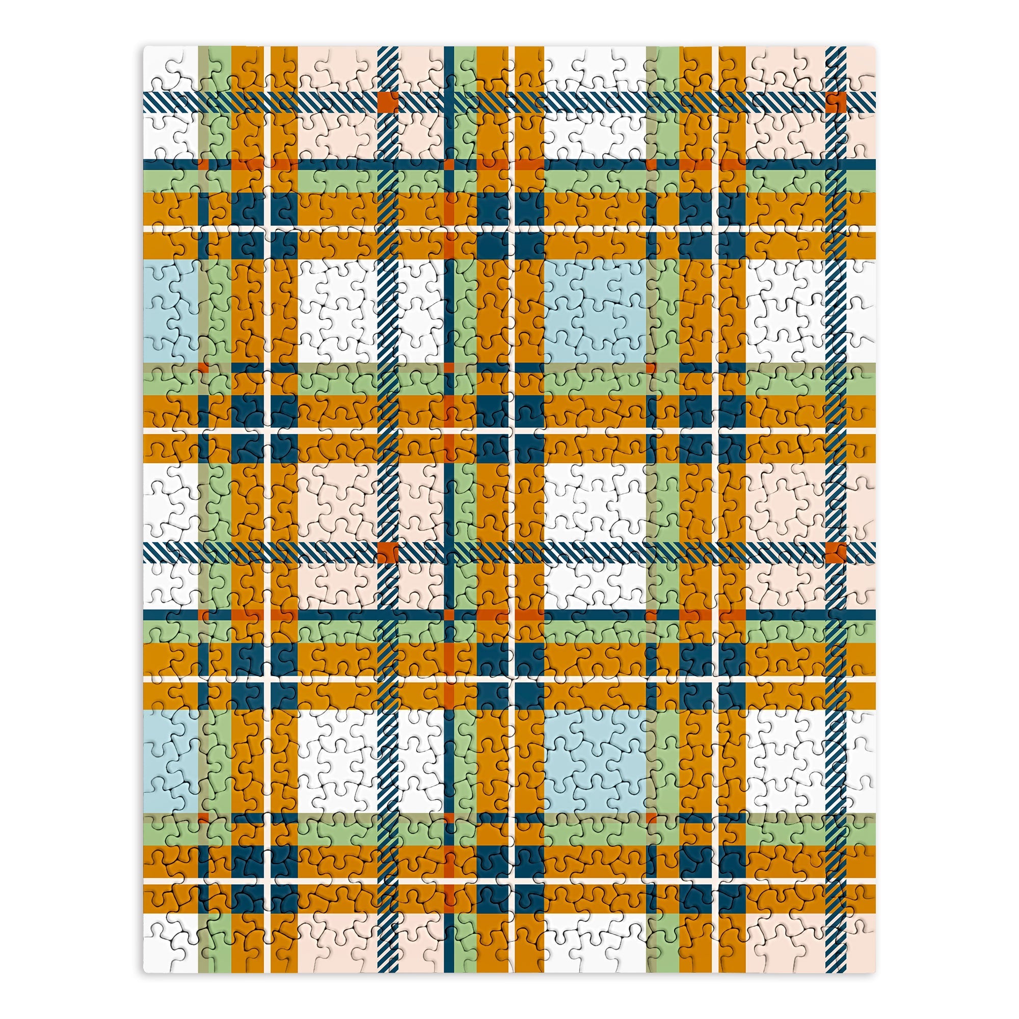 Marta Barragan Camarasa Warm Plaid Fusion Puzzle