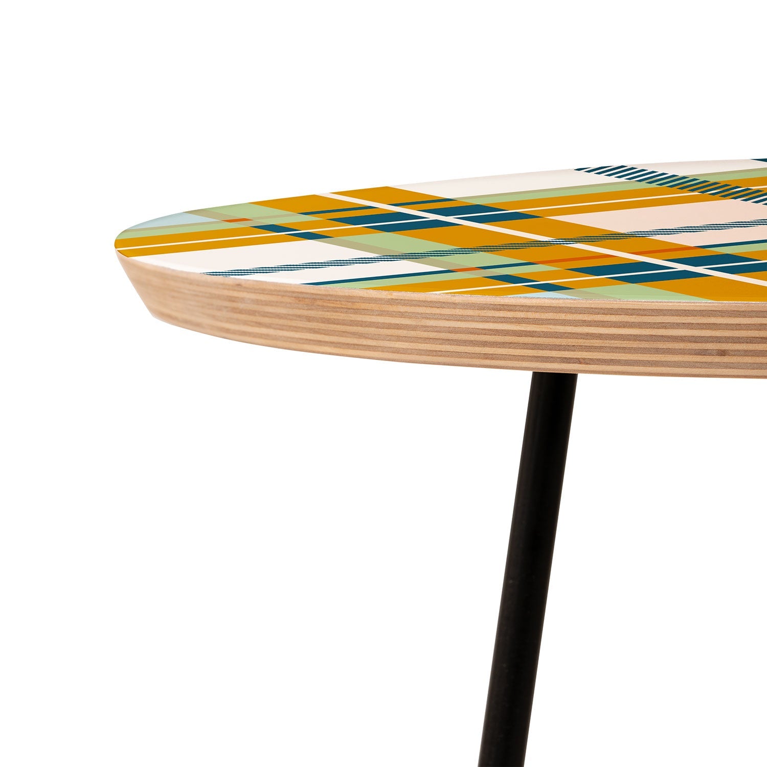 Marta Barragan Camarasa Warm Plaid Fusion Round Side Table