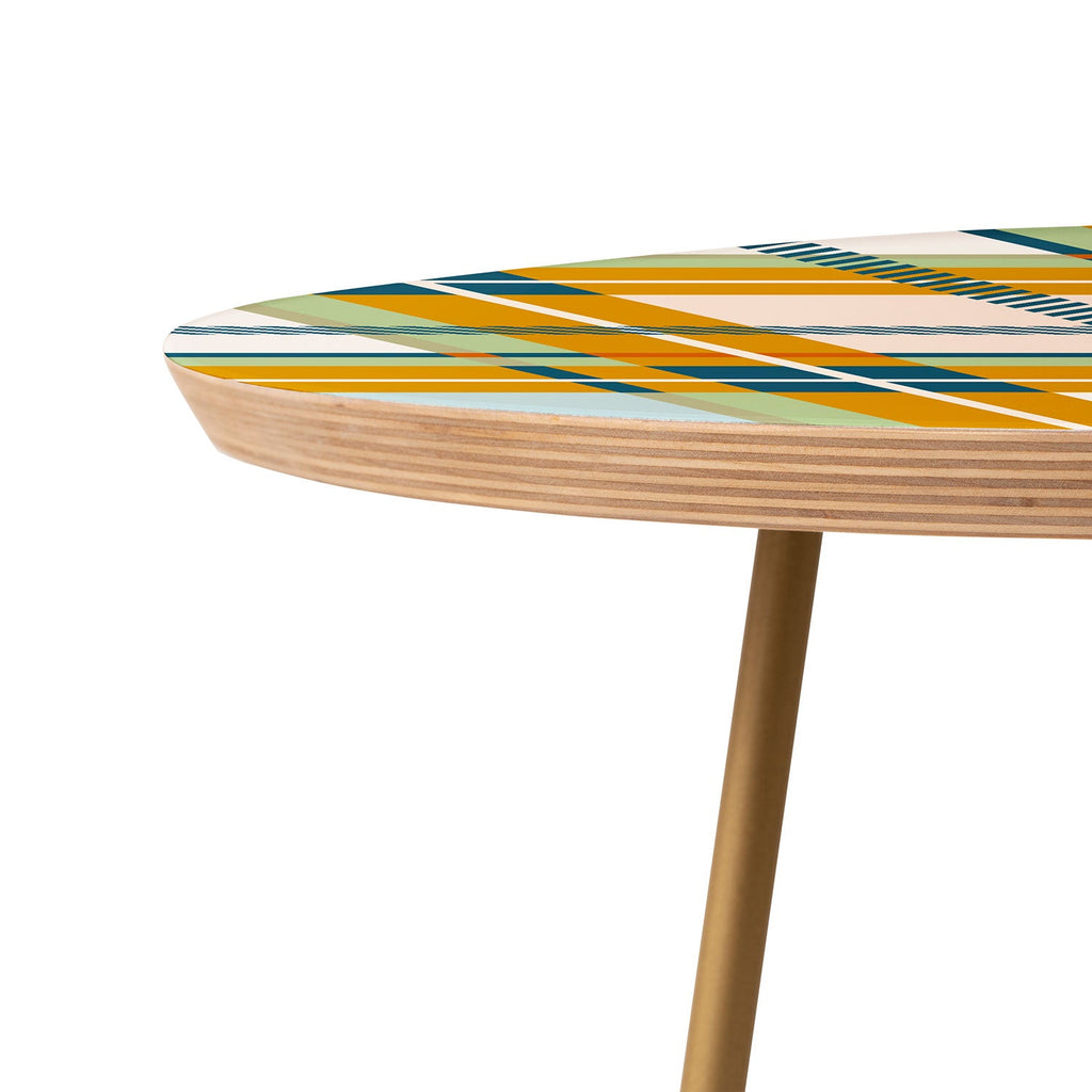 Marta Barragan Camarasa Warm Plaid Fusion Round Side Table
