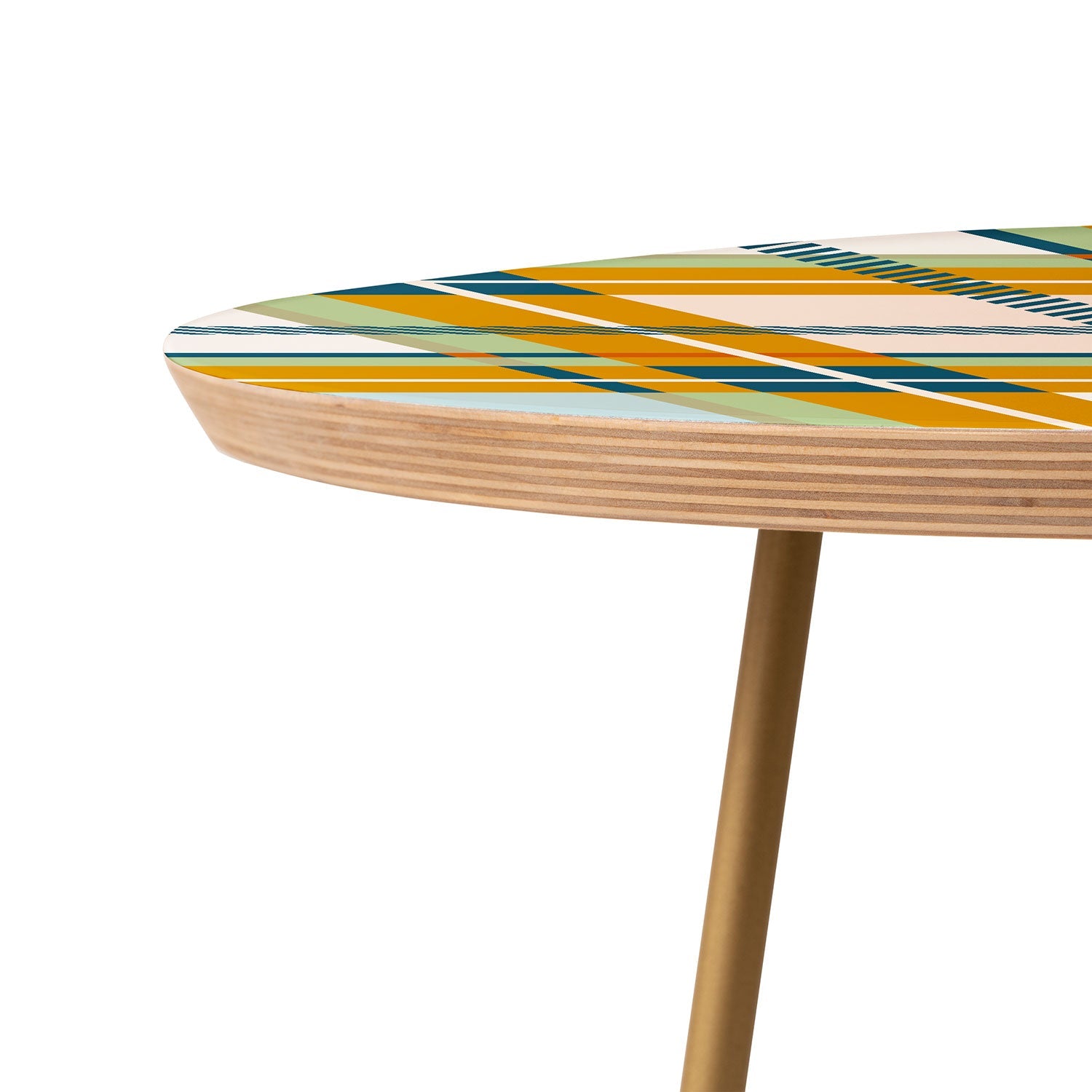 Marta Barragan Camarasa Warm Plaid Fusion Round Side Table