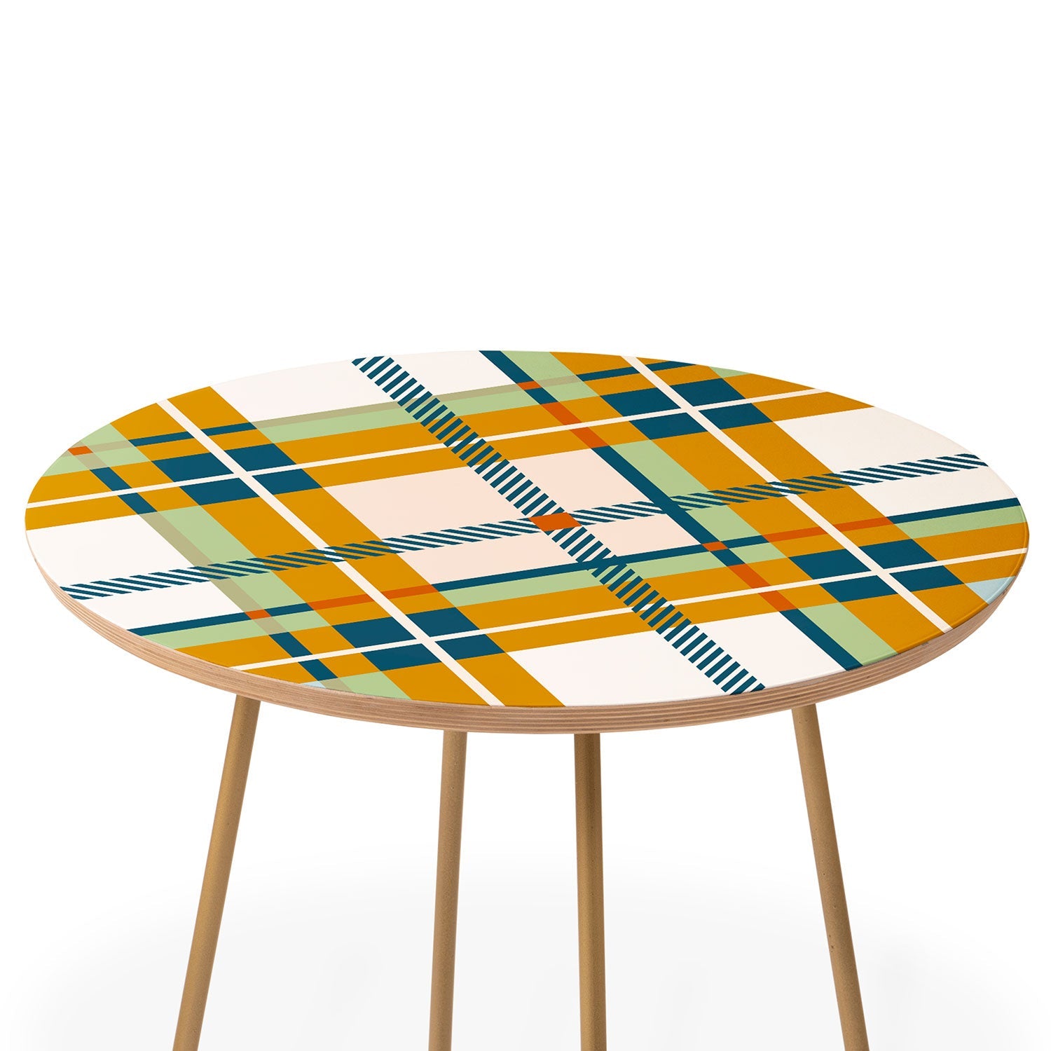 Marta Barragan Camarasa Warm Plaid Fusion Round Side Table