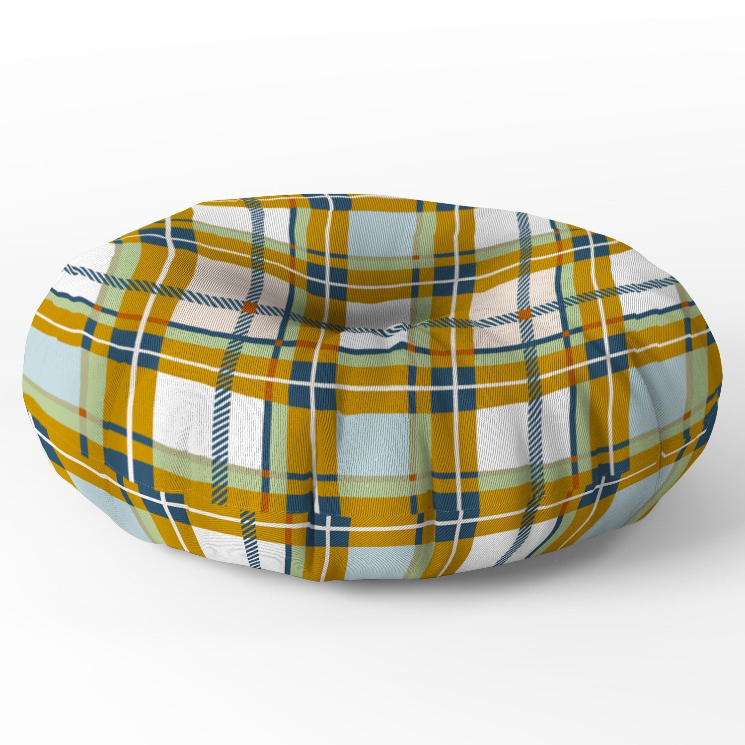 Marta Barragan Camarasa Warm Plaid Fusion Floor Pillow Round