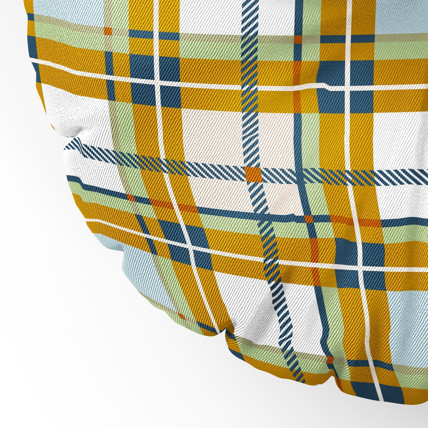 Marta Barragan Camarasa Warm Plaid Fusion Floor Pillow Round