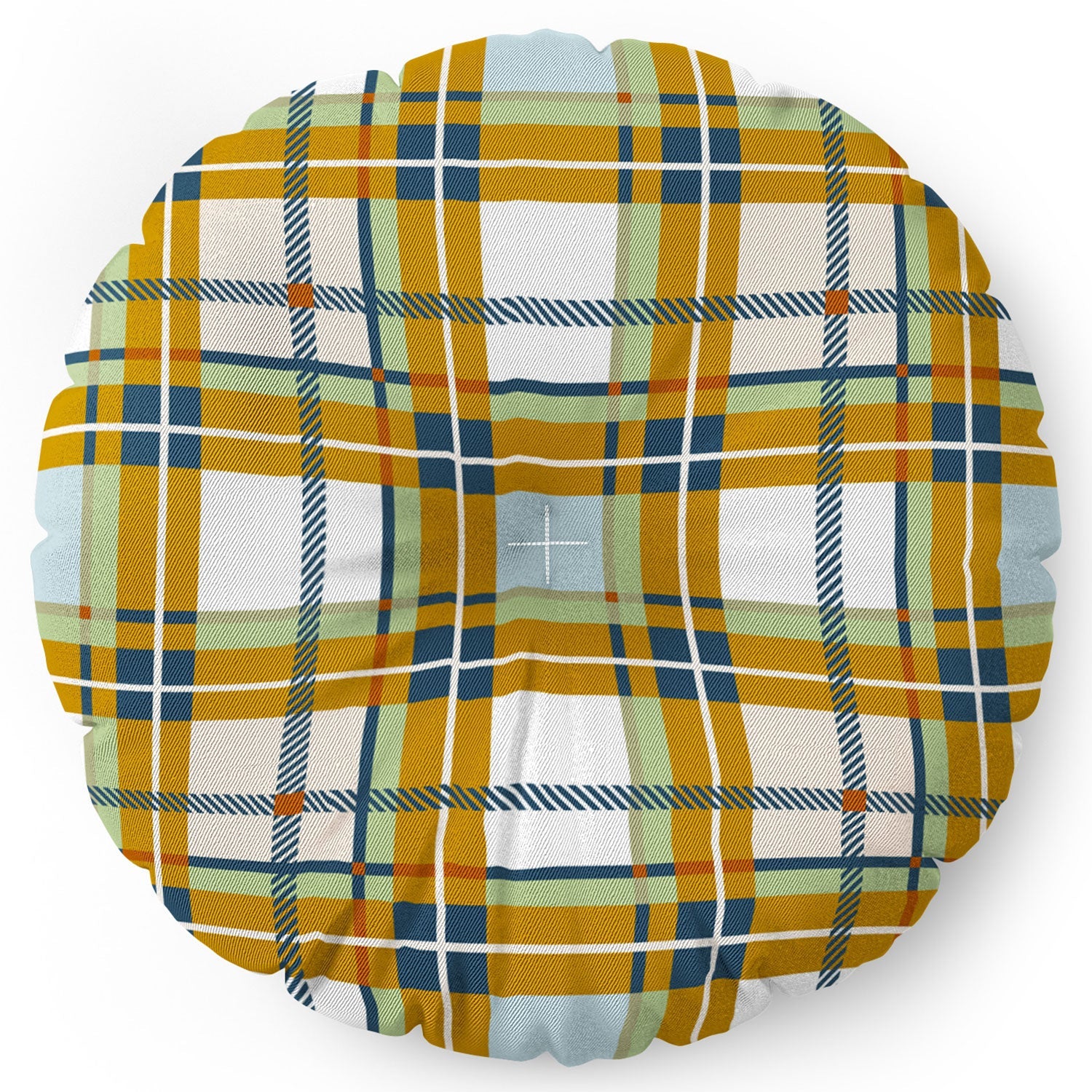 Marta Barragan Camarasa Warm Plaid Fusion Floor Pillow Round