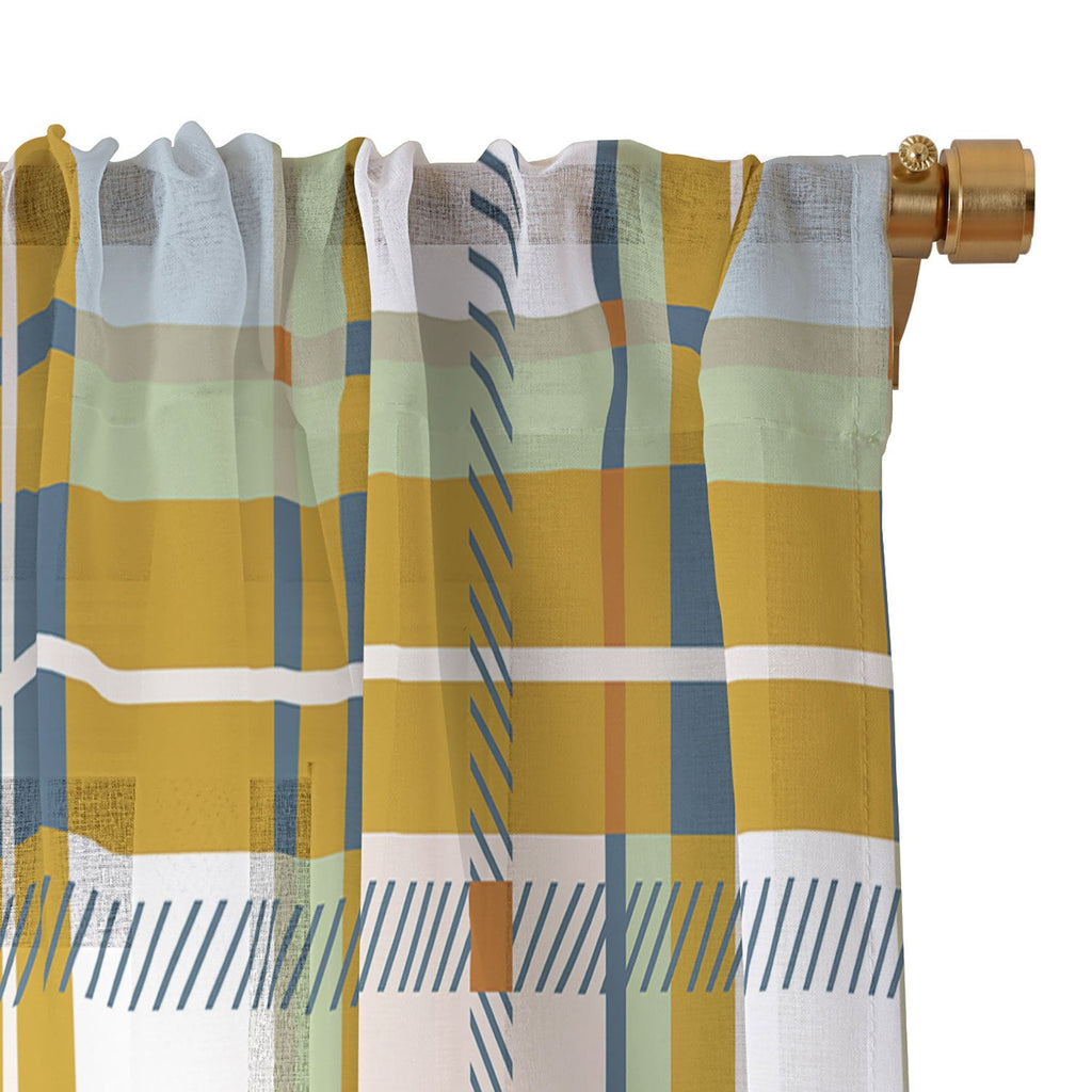 Marta Barragan Camarasa Warm Plaid Fusion Sheer Window Curtain