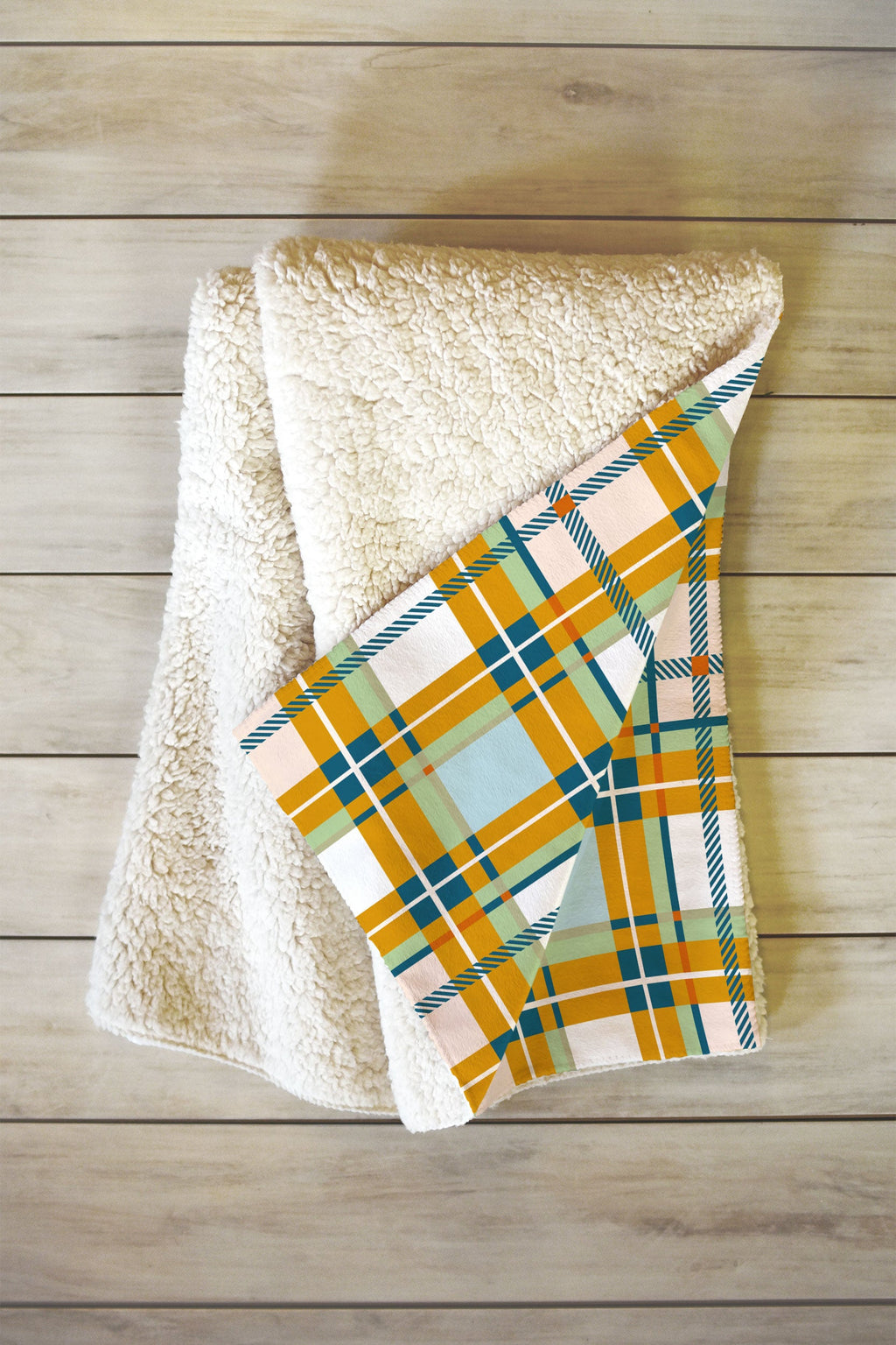 Marta Barragan Camarasa Warm Plaid Fusion Fleece Throw Blanket