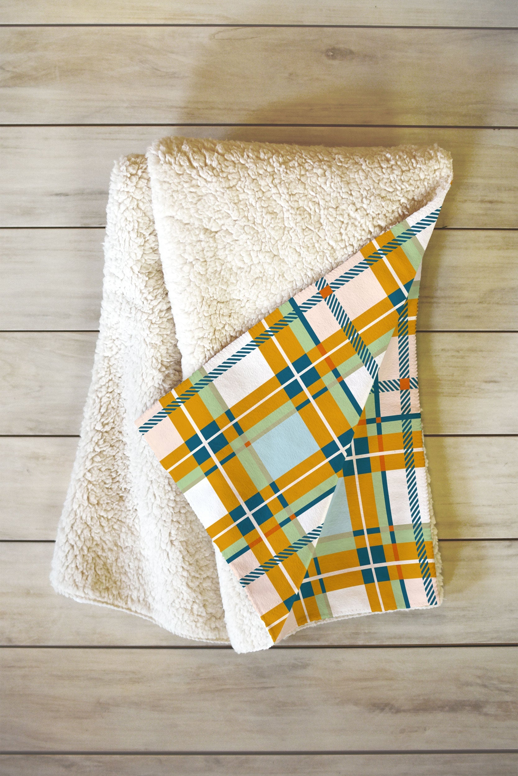Marta Barragan Camarasa Warm Plaid Fusion Fleece Throw Blanket
