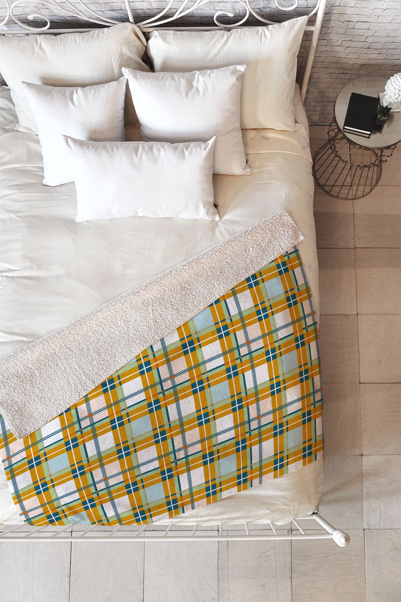 Marta Barragan Camarasa Warm Plaid Fusion Fleece Throw Blanket