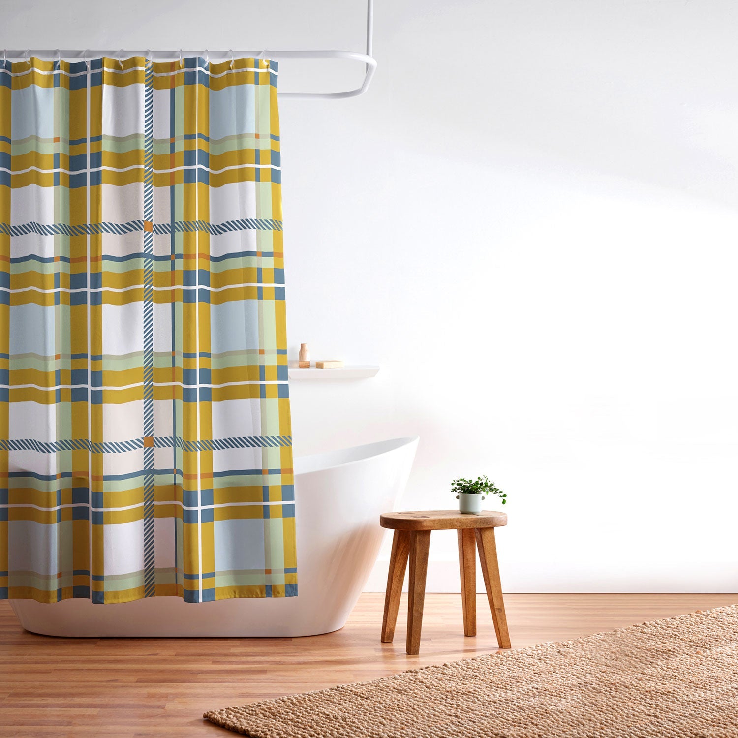 Marta Barragan Camarasa Warm Plaid Fusion Shower Curtain