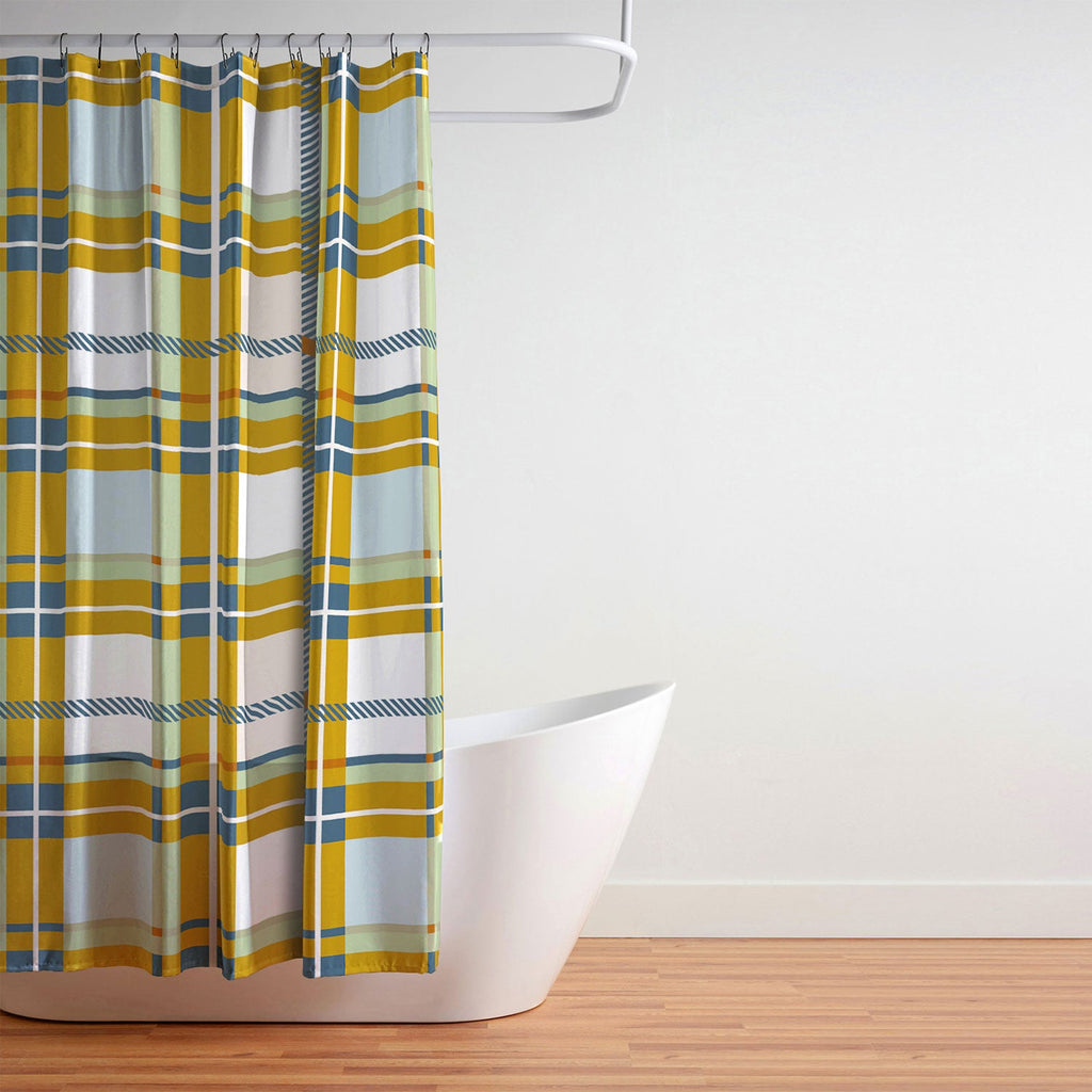 Marta Barragan Camarasa Warm Plaid Fusion Shower Curtain