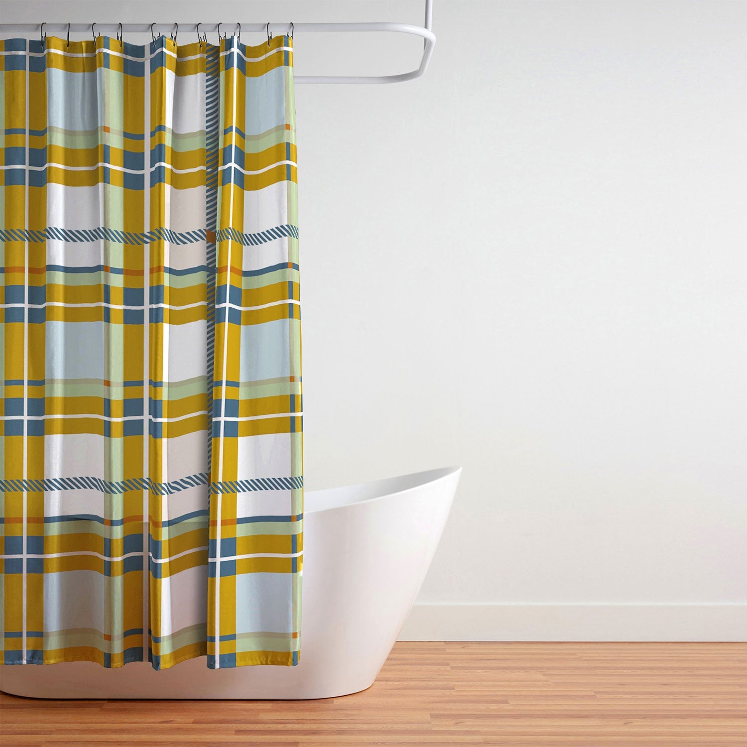 Marta Barragan Camarasa Warm Plaid Fusion Shower Curtain