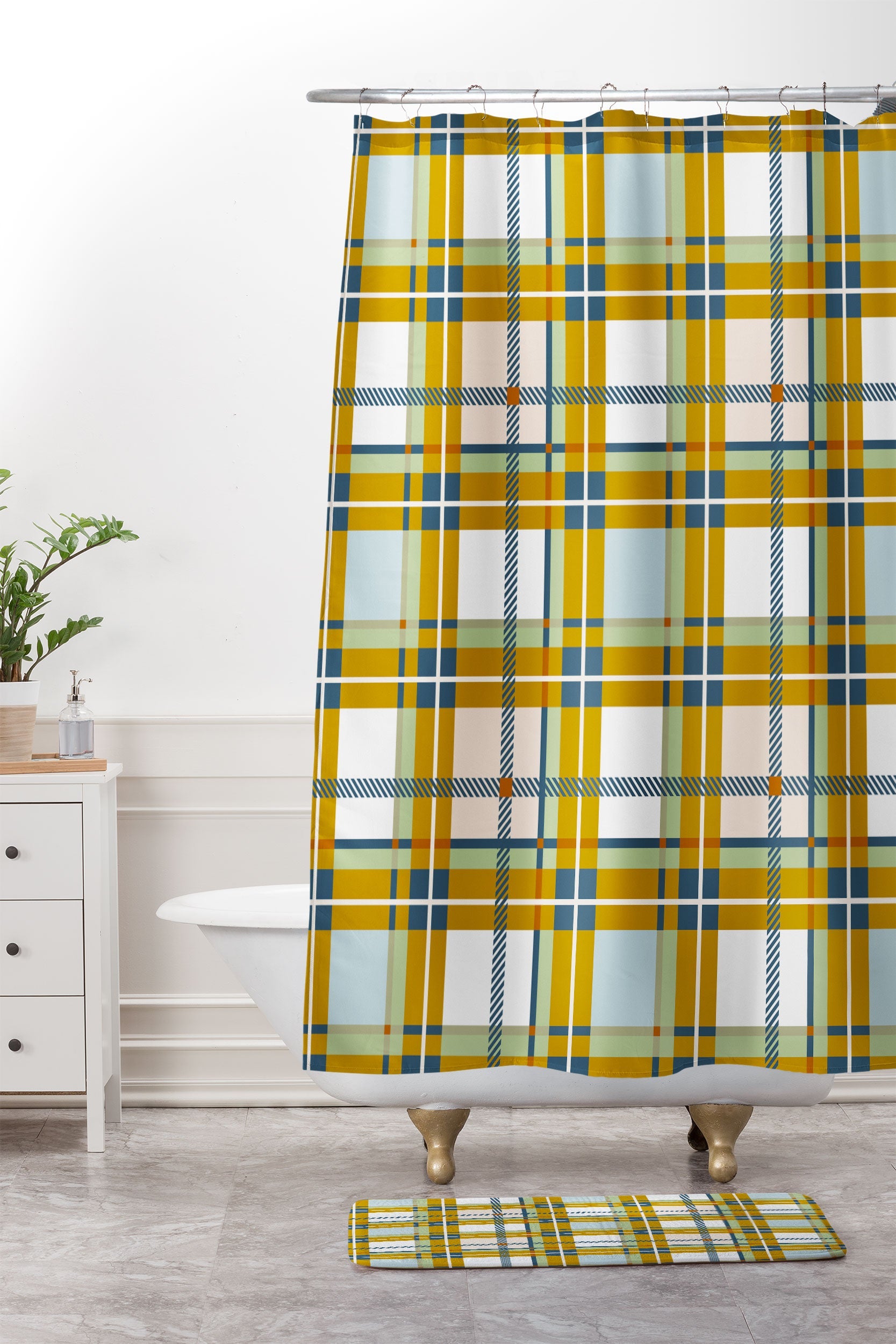 Marta Barragan Camarasa Warm Plaid Fusion Memory Foam Bath Mat