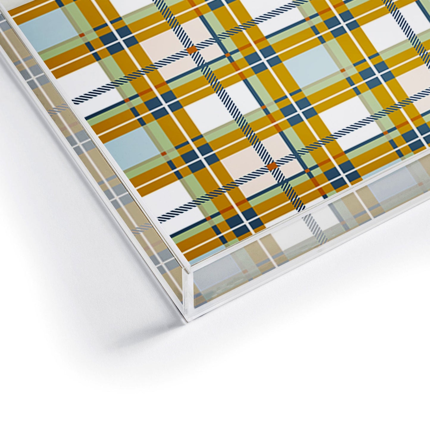 Marta Barragan Camarasa Warm Plaid Fusion Acrylic Tray
