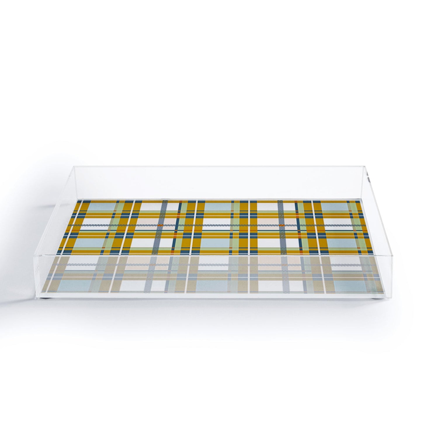 Marta Barragan Camarasa Warm Plaid Fusion Acrylic Tray