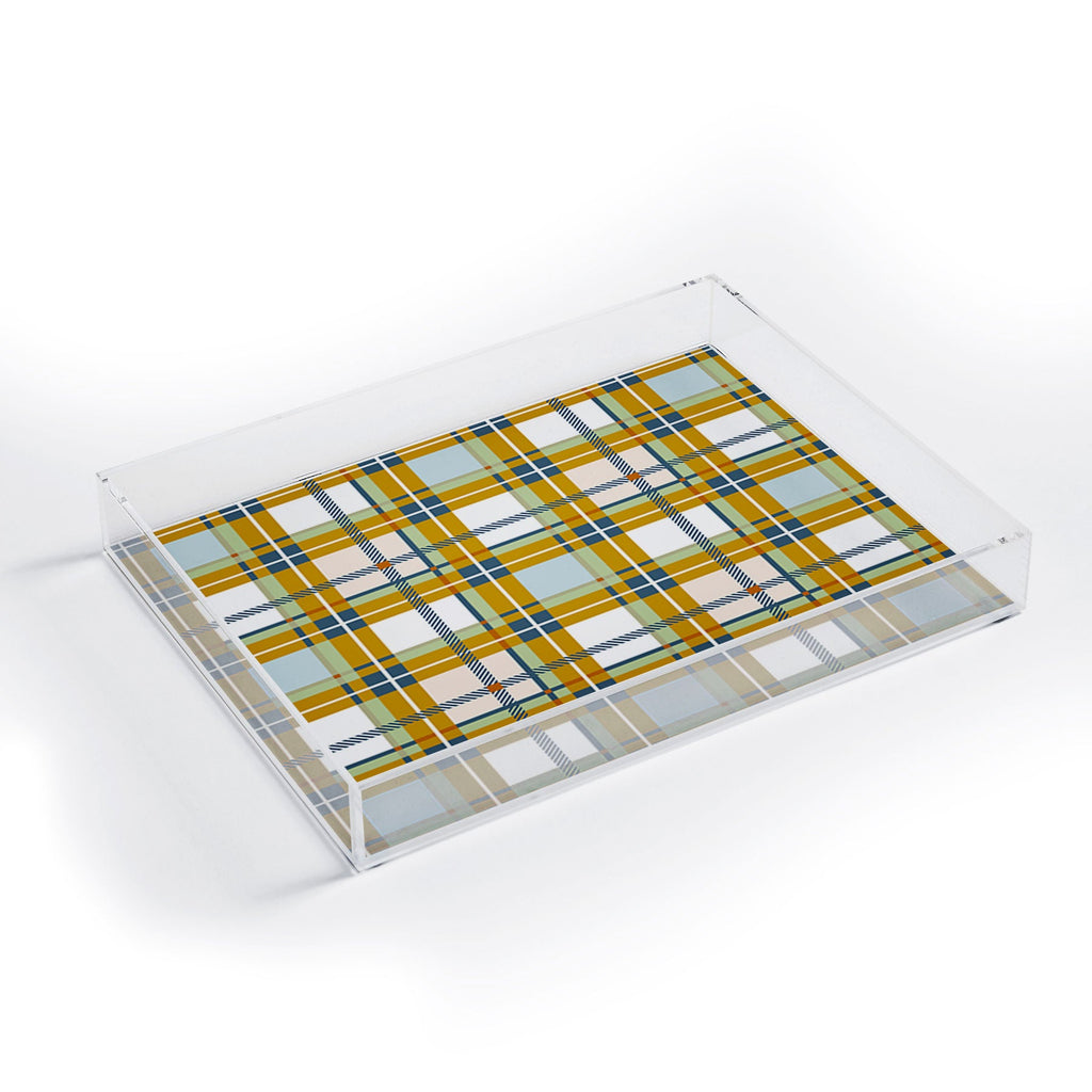 Marta Barragan Camarasa Warm Plaid Fusion Acrylic Tray