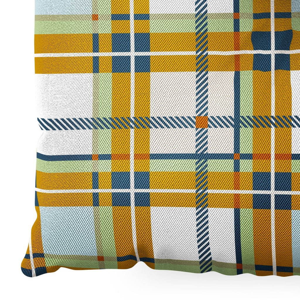 Marta Barragan Camarasa Warm Plaid Fusion Floor Pillow Square