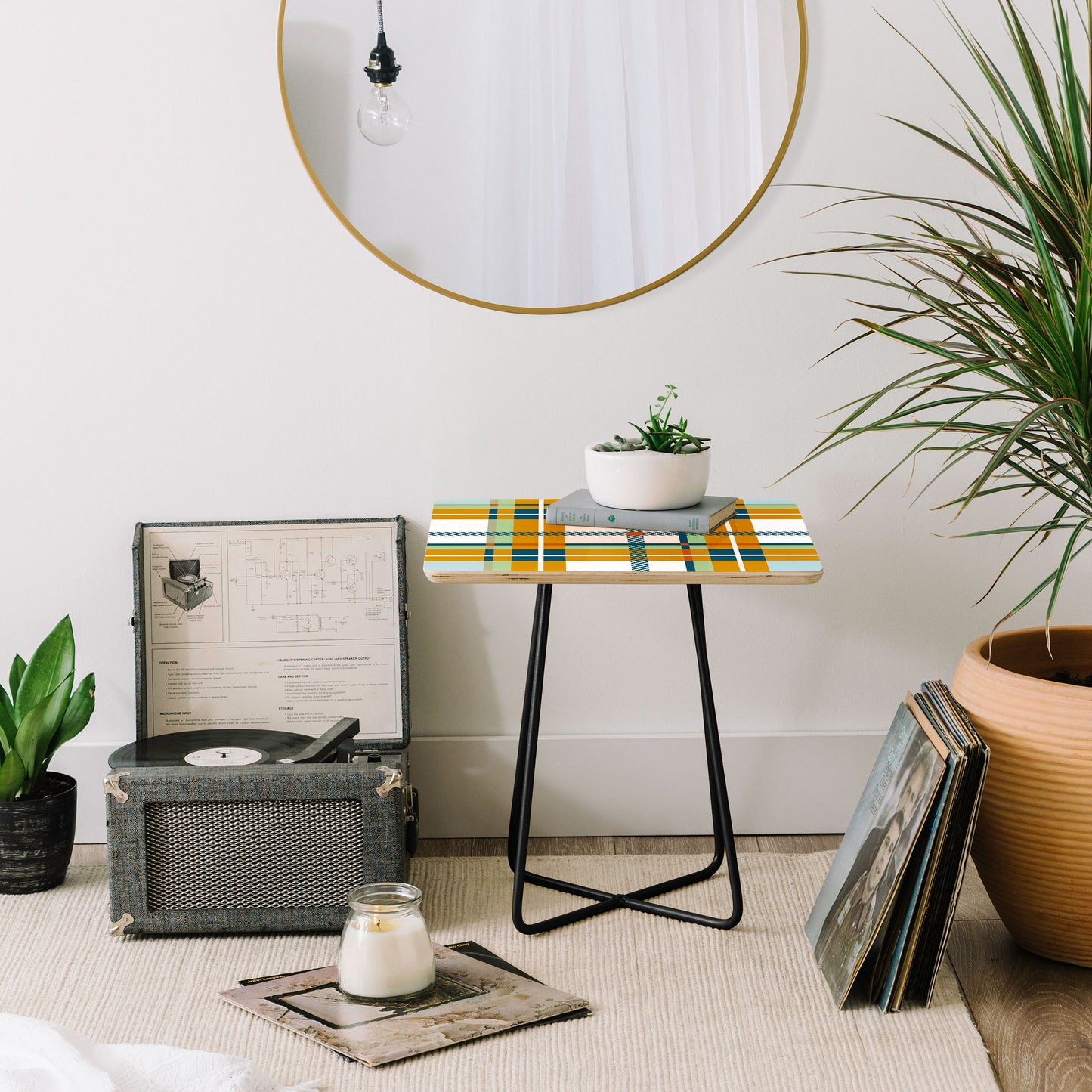 Marta Barragan Camarasa Warm Plaid Fusion Side Table