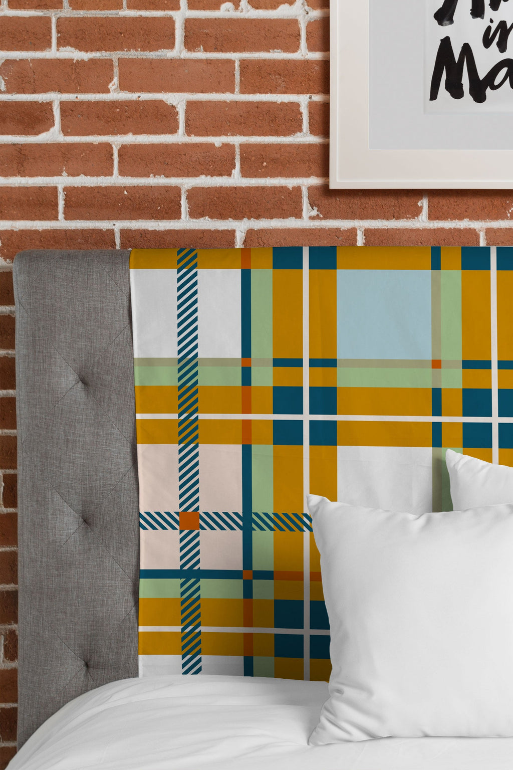 Marta Barragan Camarasa Warm Plaid Fusion Tapestry