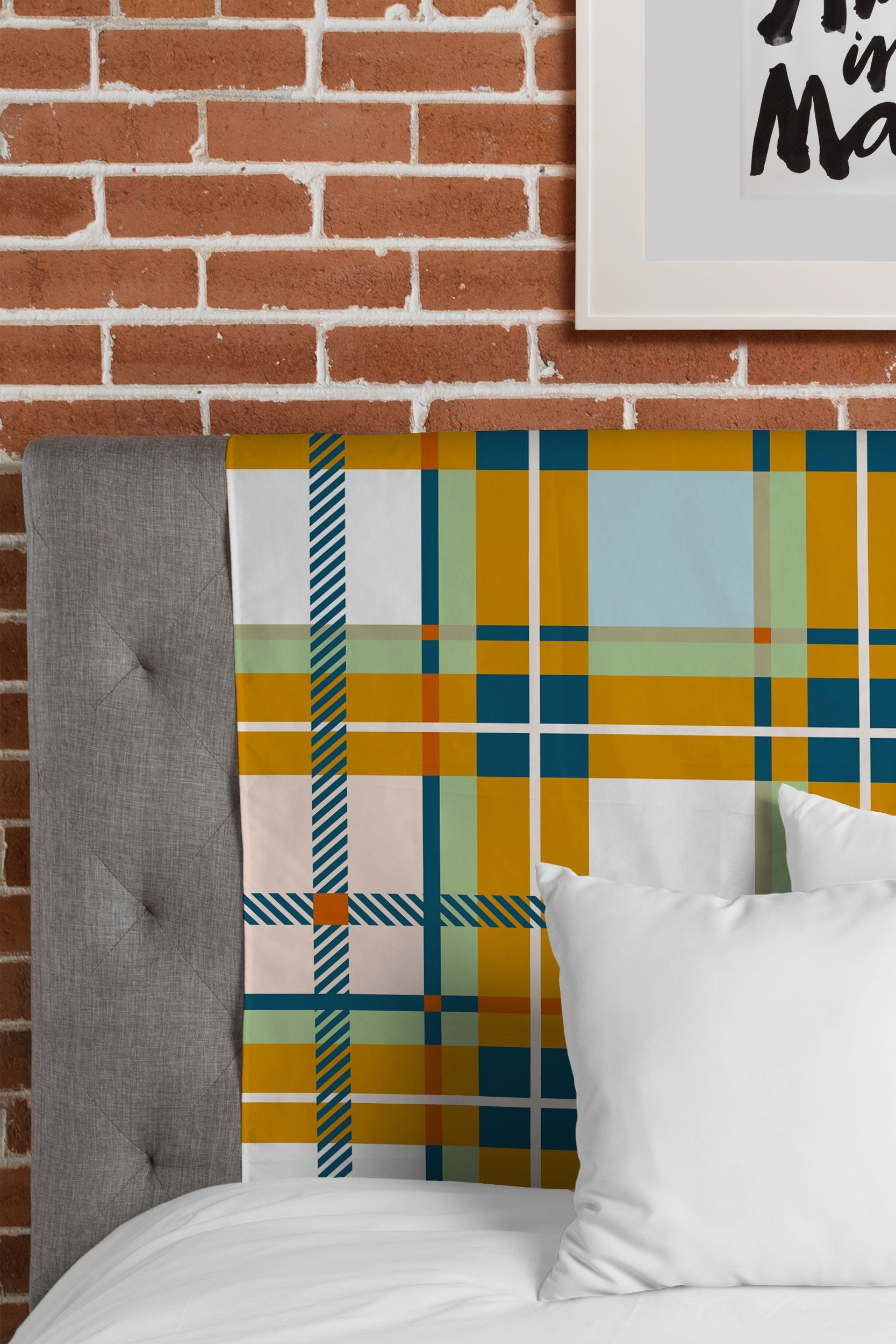 Marta Barragan Camarasa Warm Plaid Fusion Tapestry