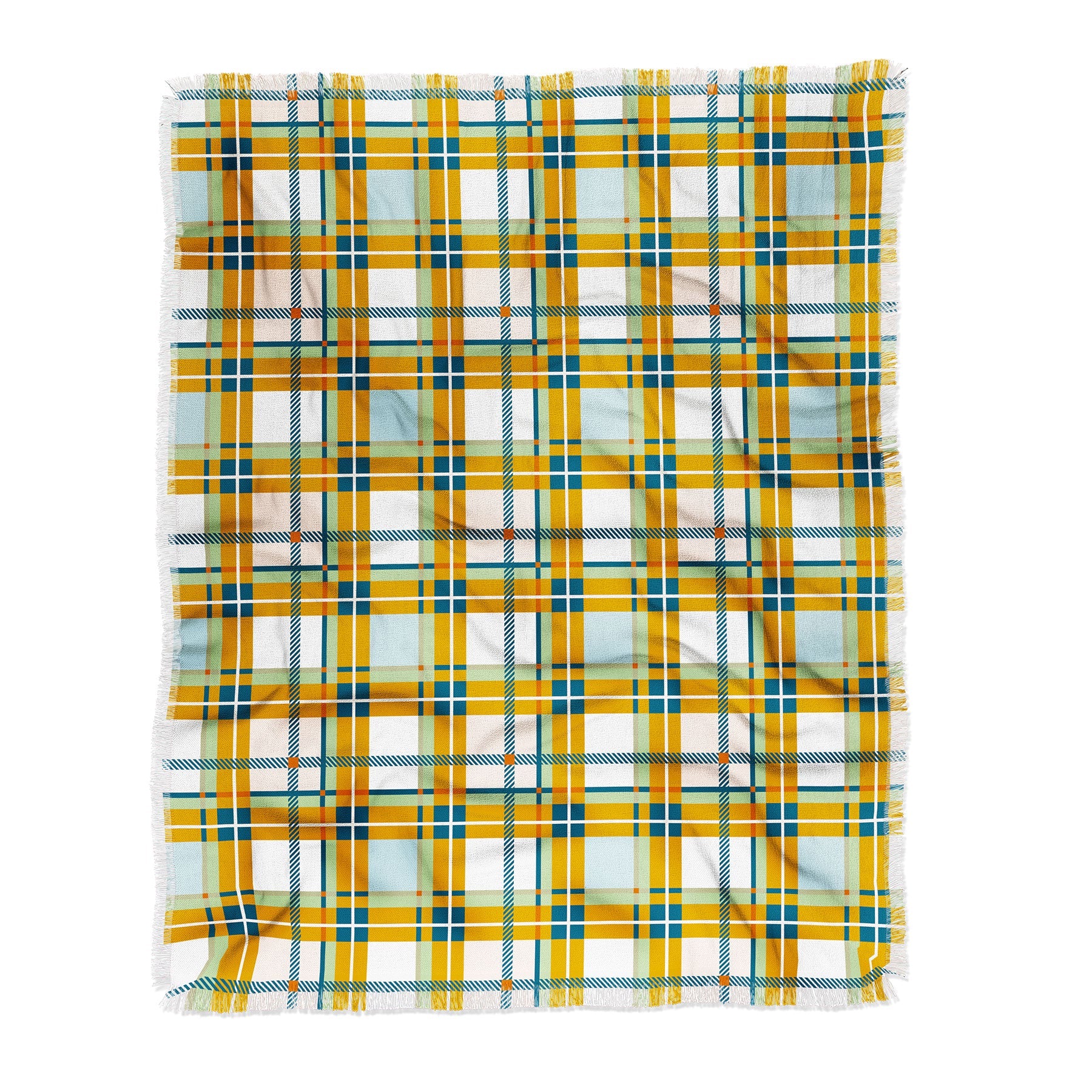 Marta Barragan Camarasa Warm Plaid Fusion Throw Blanket