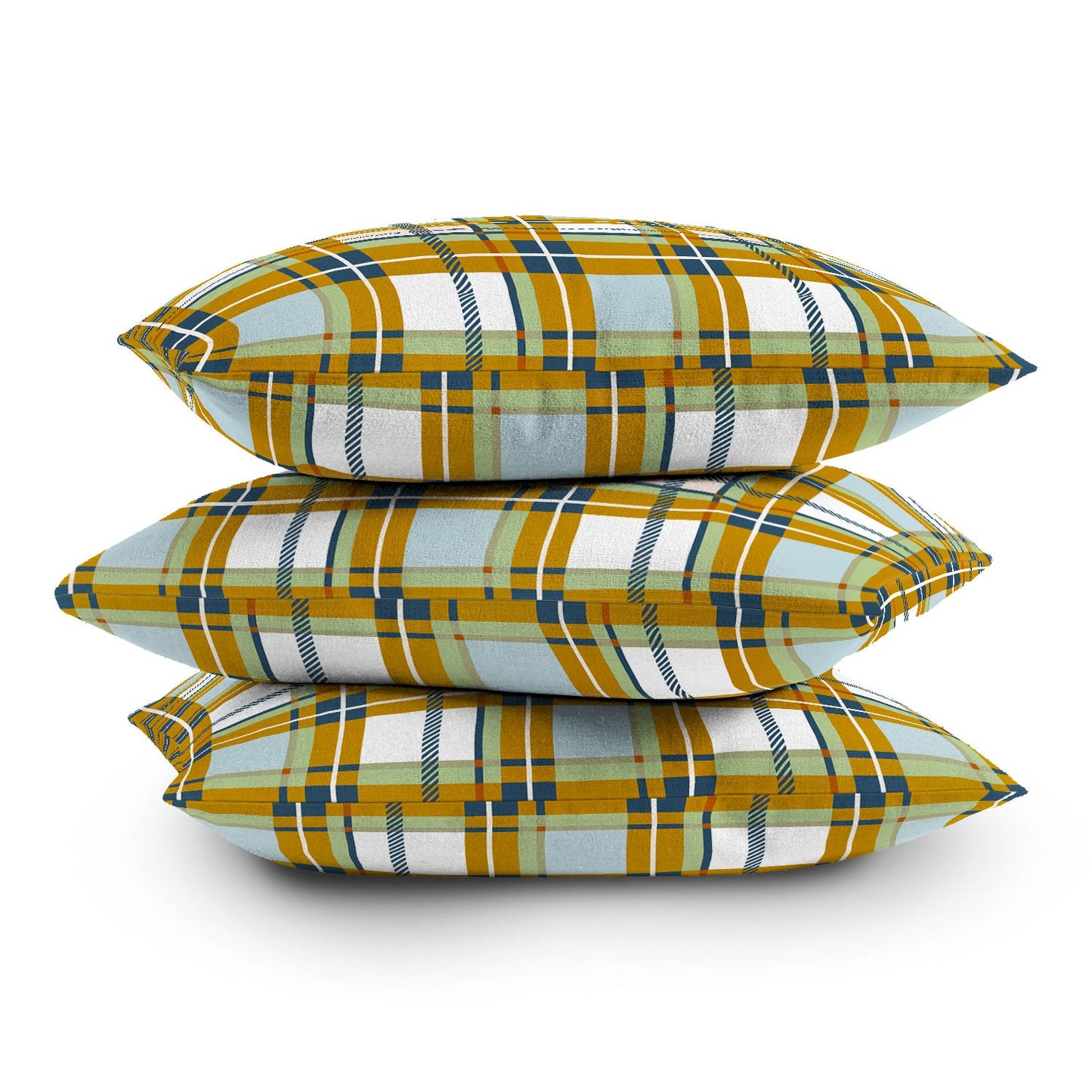 Marta Barragan Camarasa Warm Plaid Fusion Throw Pillow