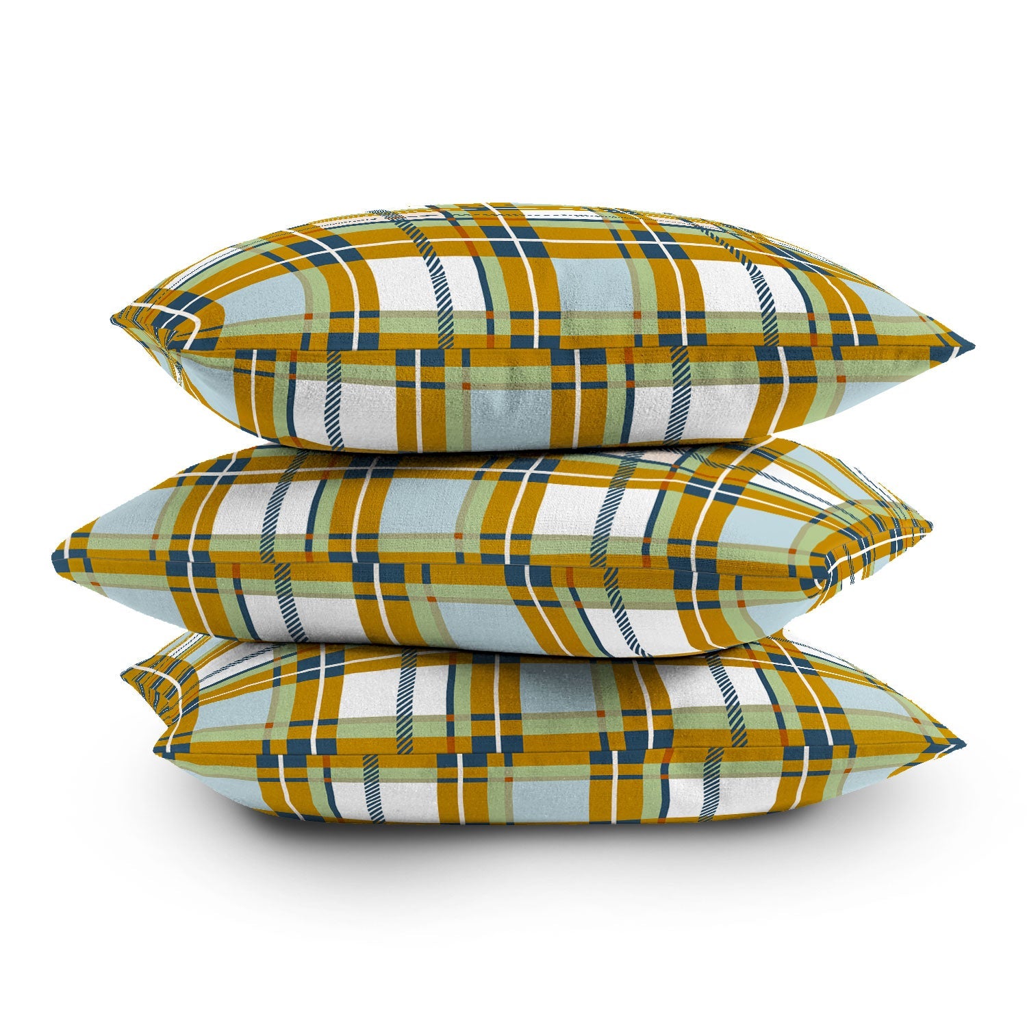 Marta Barragan Camarasa Warm Plaid Fusion Outdoor Throw Pillow