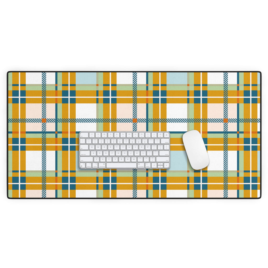 Marta Barragan Camarasa Warm Plaid Fusion Desk Mat