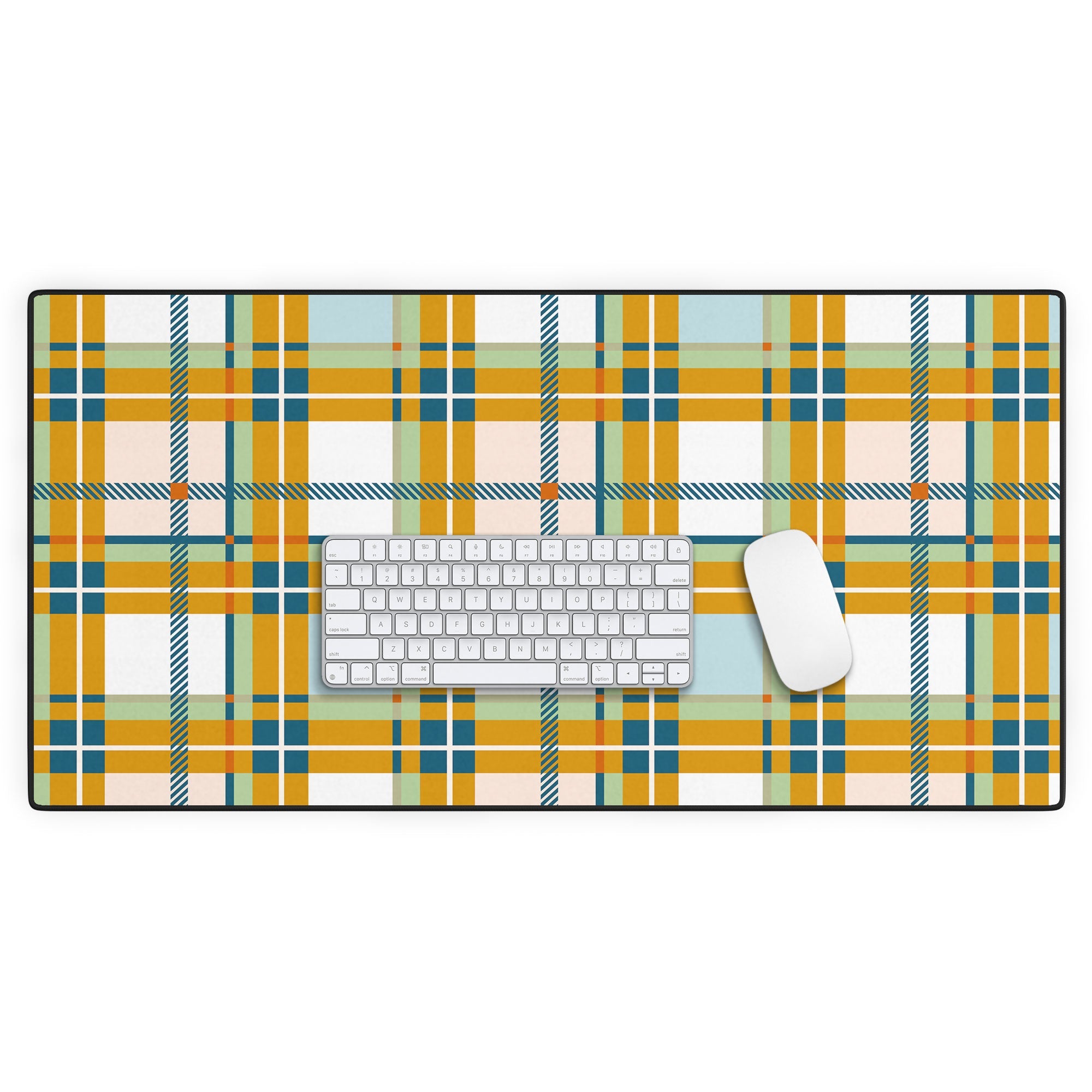 Marta Barragan Camarasa Warm Plaid Fusion Desk Mat
