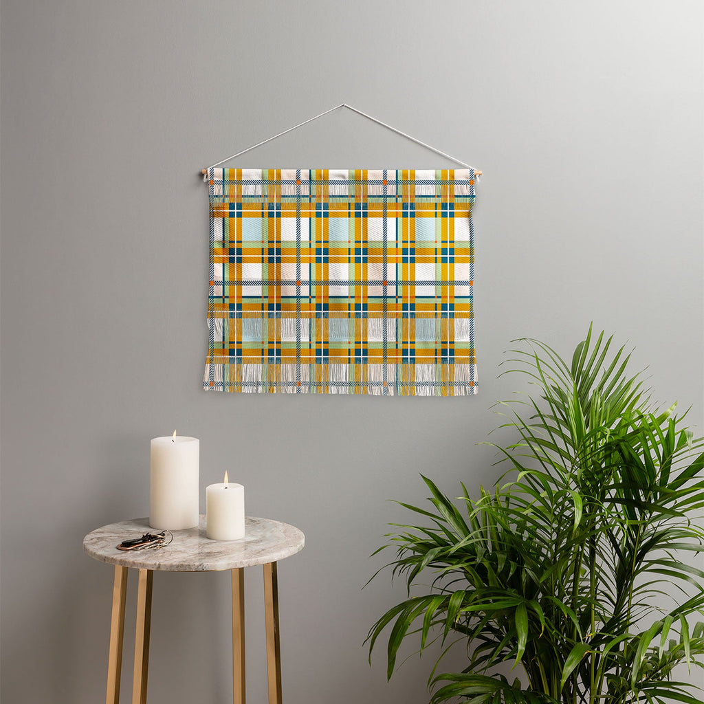Marta Barragan Camarasa Warm Plaid Fusion Wall Hanging Landscape