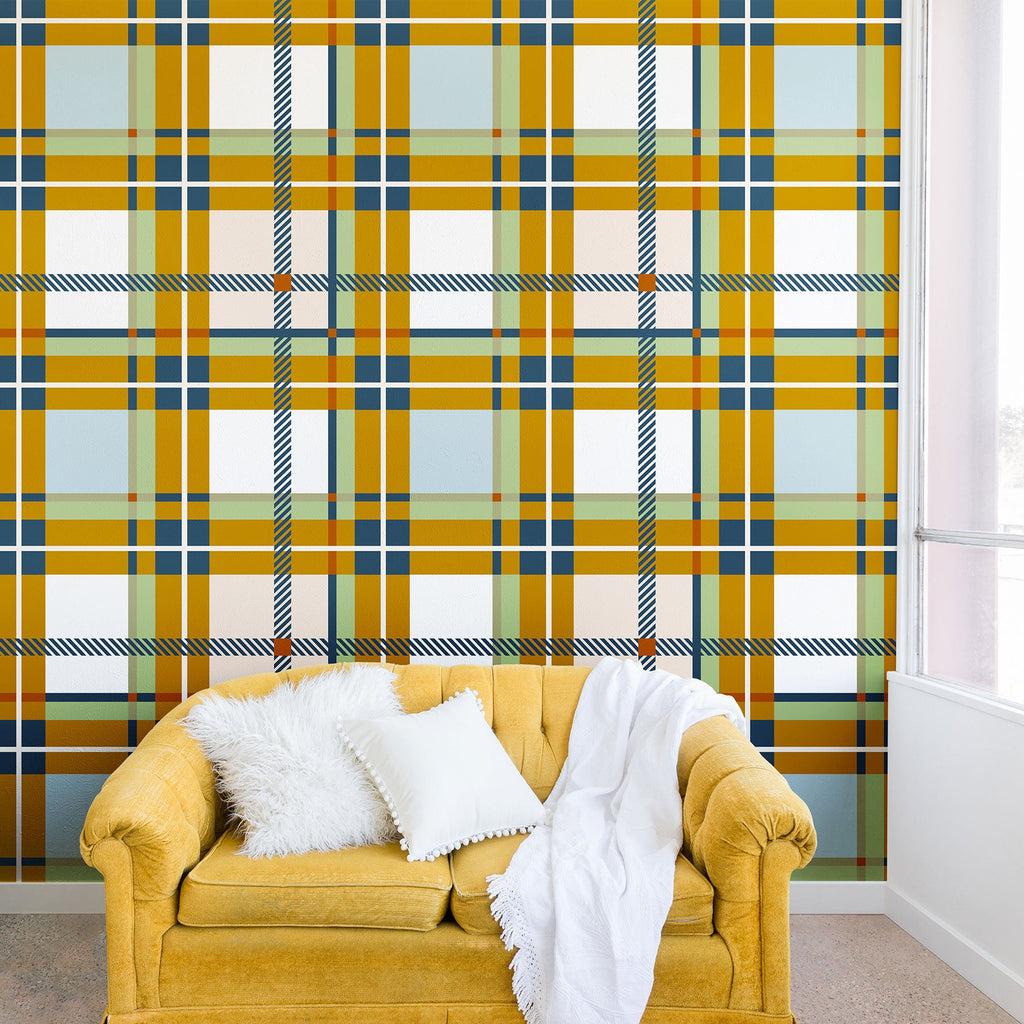 Marta Barragan Camarasa Warm Plaid Fusion Wall Mural
