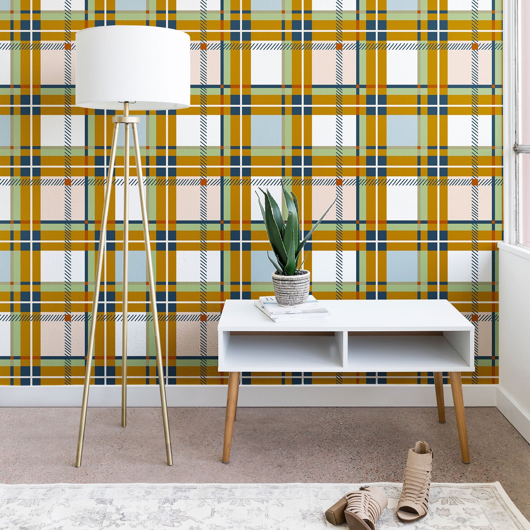 Marta Barragan Camarasa Warm Plaid Fusion Wallpaper