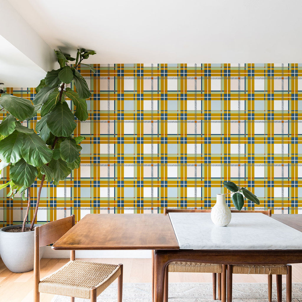Marta Barragan Camarasa Warm Plaid Fusion Wallpaper