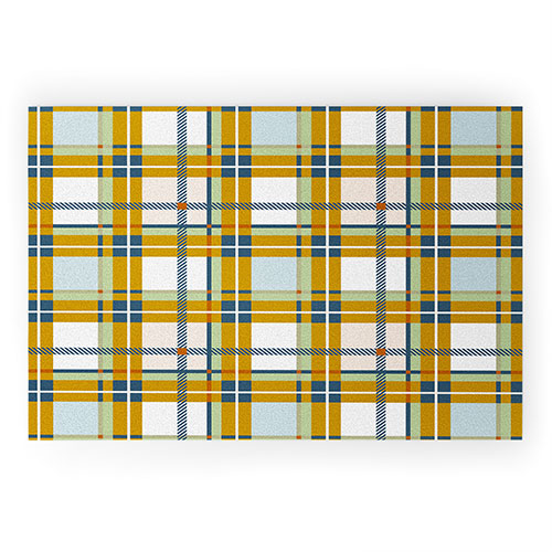 Marta Barragan Camarasa Warm Plaid Fusion Welcome Mat