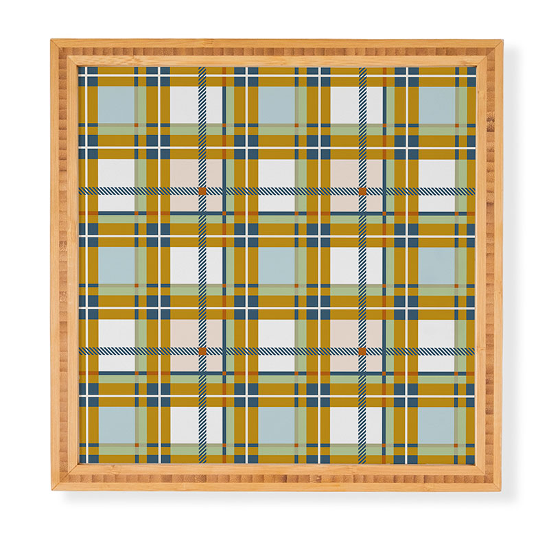 Marta Barragan Camarasa Warm Plaid Fusion Framed Wall Art