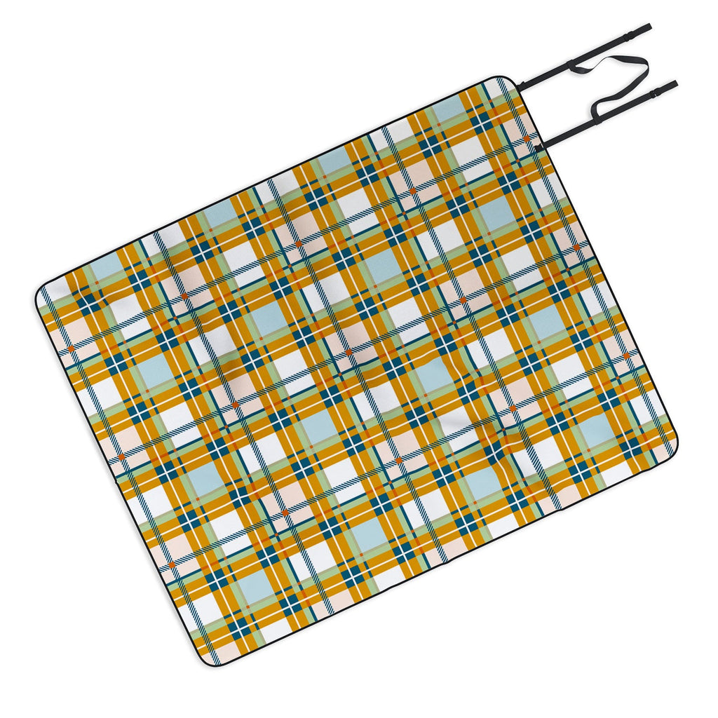 Marta Barragan Camarasa Warm Plaid Fusion Picnic Blanket