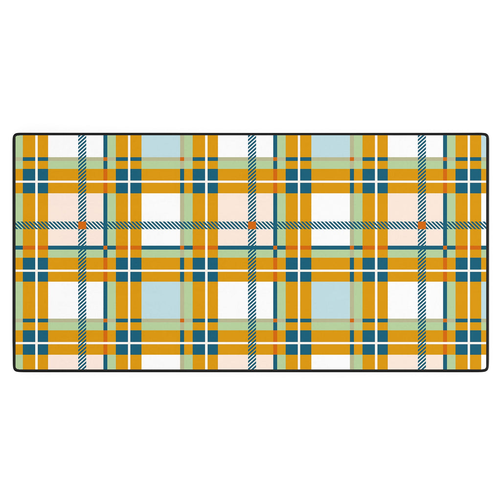 Marta Barragan Camarasa Warm Plaid Fusion Desk Mat