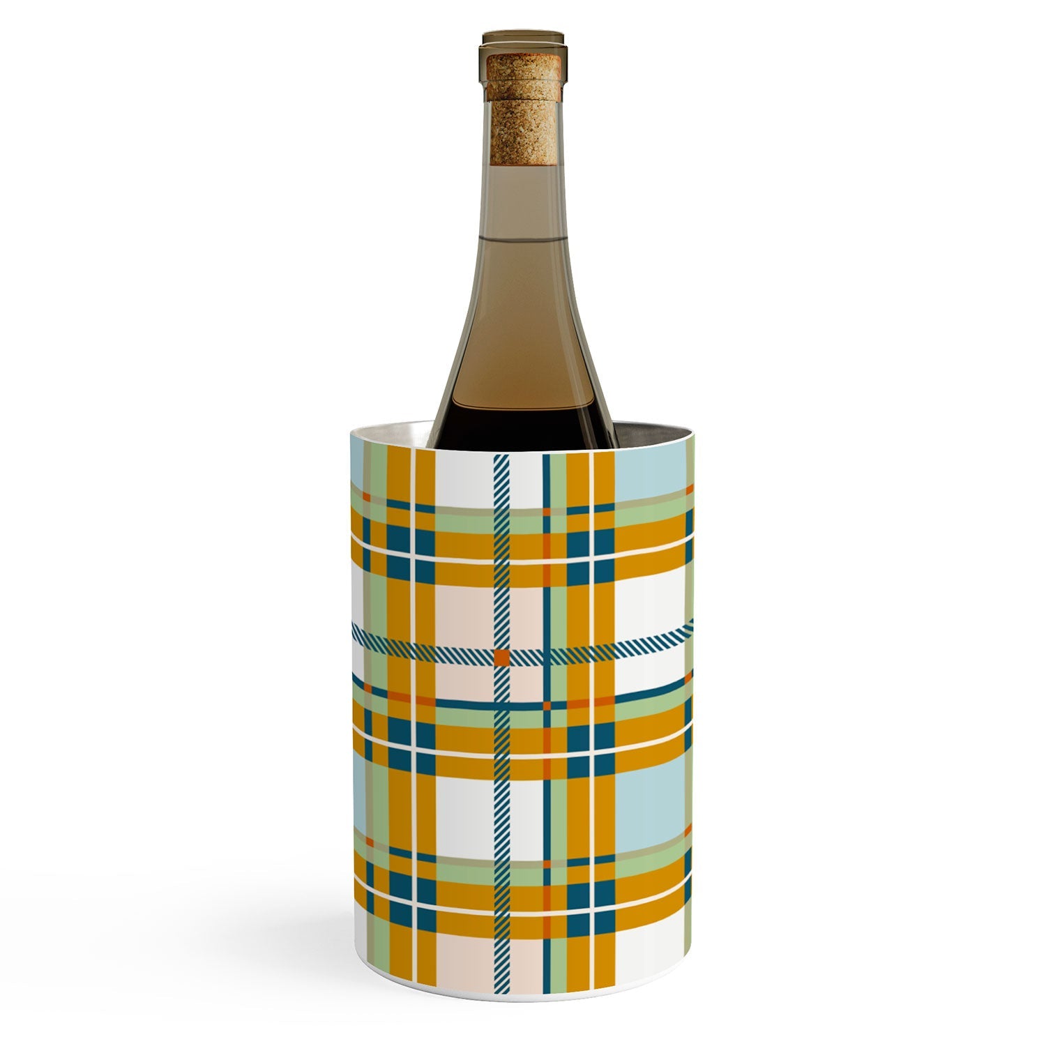Marta Barragan Camarasa Warm Plaid Fusion Wine Chiller