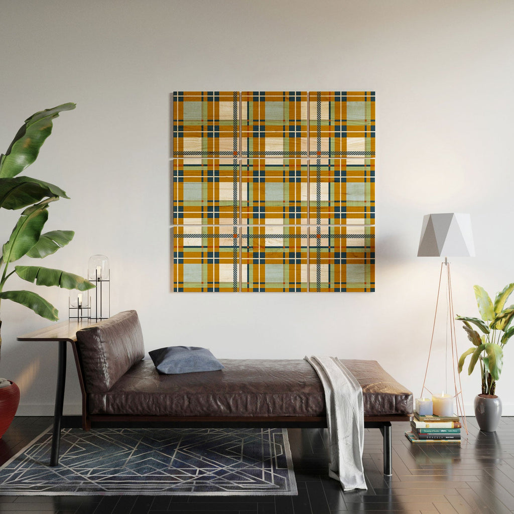 Marta Barragan Camarasa Warm Plaid Fusion Wood Wall Mural