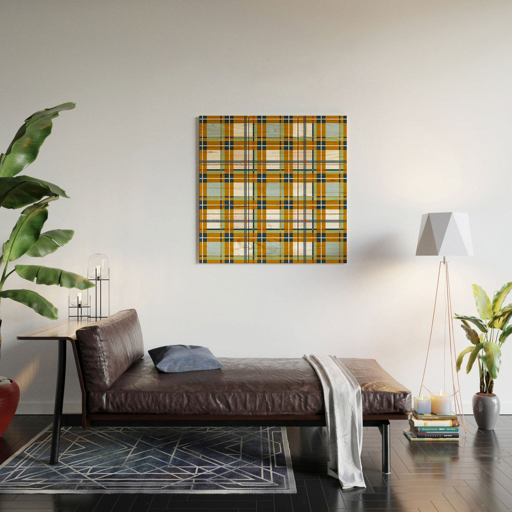 Marta Barragan Camarasa Warm Plaid Fusion Wood Wall Mural