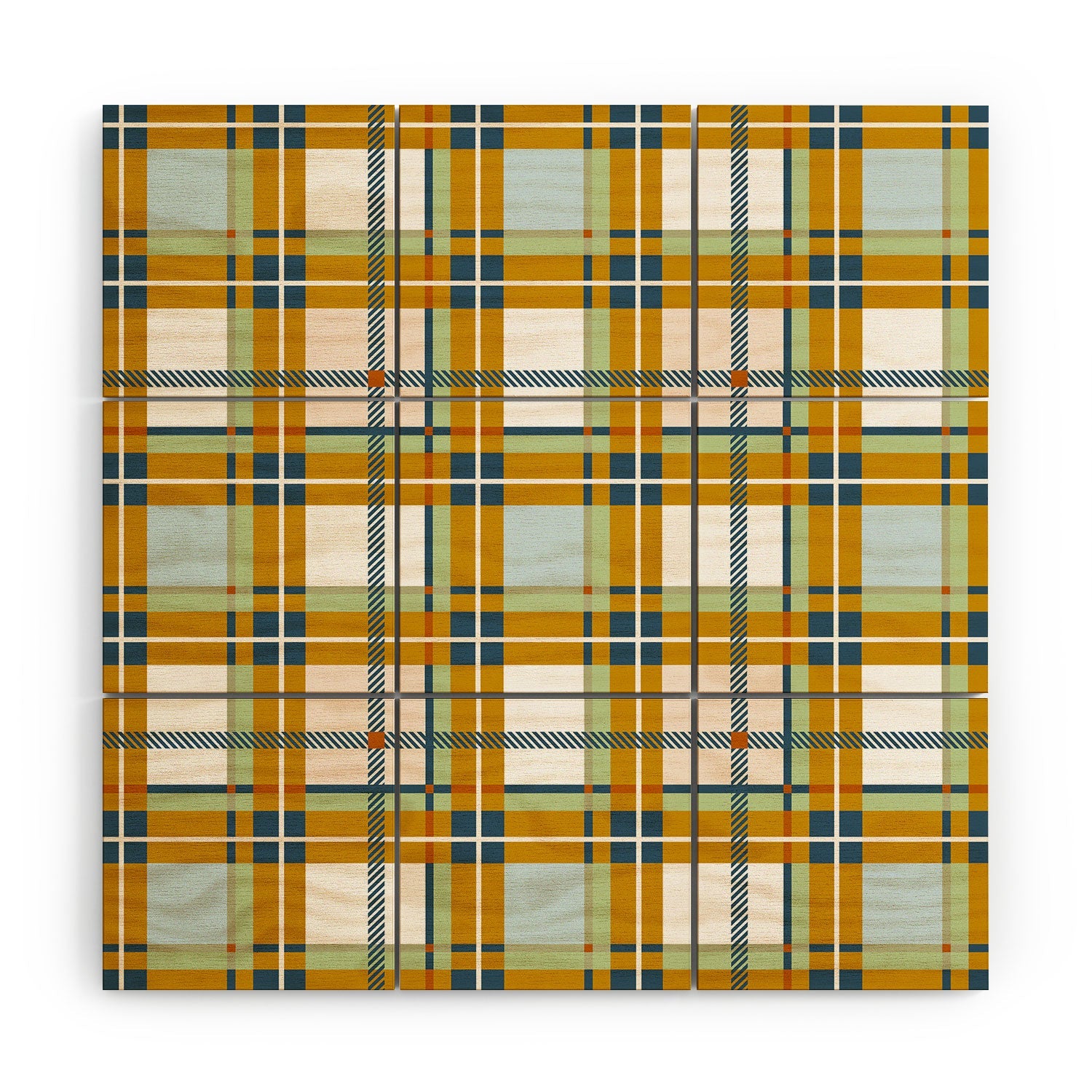 Marta Barragan Camarasa Warm Plaid Fusion Wood Wall Mural